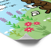 Chocolade labrador en brief iemand geeft om poster (Hoek)