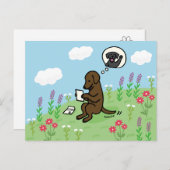 Chocolade Labrador en brief van een vriend Briefkaart (Voorkant / Achterkant)