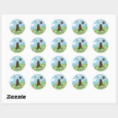 Chocolade Labrador en brief van een vriend Ronde Sticker (Vel)