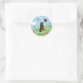 Chocolade Labrador en brief van een vriend Ronde Sticker (Tas)