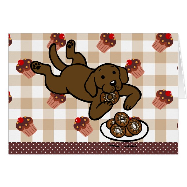 Chocolade Labrador en Doughnoten! (Voorkant Horizontaal)