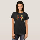 Chocolade labrador en gele labrador Valentijn T-shirt (Voorkant volledig)