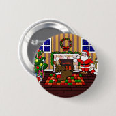 Chocolade Labrador en kerstkerstkerstCartoon Ronde Button 5,7 Cm (Voorkant /achterkant)