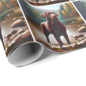 Chocolade Labrador en Lake Cadeaupapier (Rol Hoek)