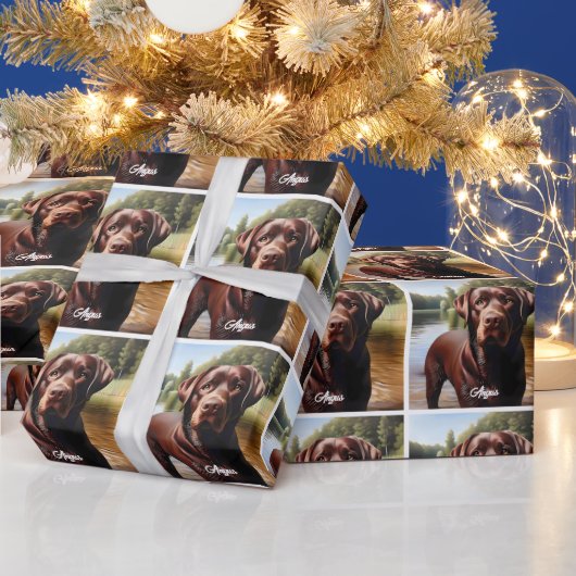Chocolade Labrador en Lake Cadeaupapier (Feestdagen)
