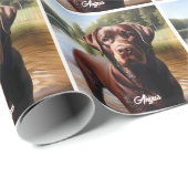 Chocolade Labrador en Lake Cadeaupapier (Rol Hoek)