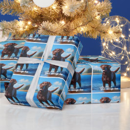 Chocolade Labrador en Meer Cadeaupapier