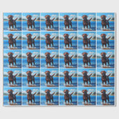 Chocolade Labrador en Meer Cadeaupapier (Vlak)