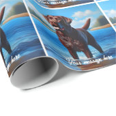 Chocolade Labrador en Meer Cadeaupapier (Rol Hoek)