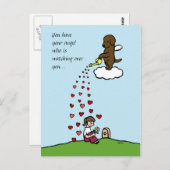 Chocolade Labrador Engel met Liefde Briefkaart (Voorkant / Achterkant)