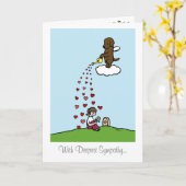 Chocolade Labrador Engel met Liefde Kaart (Gele Bloem)