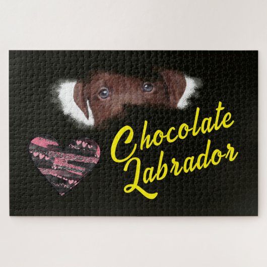 Chocolade Labrador Eyes Solid Color 1000 stuk Legpuzzel (Horizontaal)