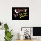 Chocolade Labrador Eyes Solid Color Poster (Thuiskantoor)