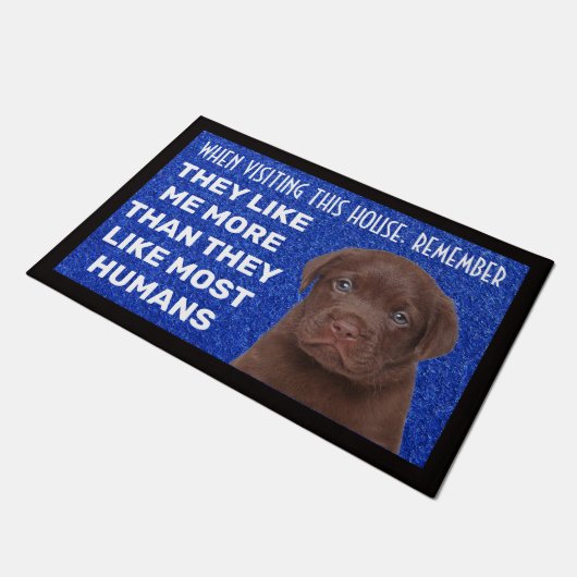 Chocolade Labrador gepersonaliseerd hormoon Deurmat (Schuin)