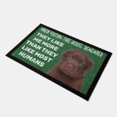 Chocolade Labrador gepersonaliseerd hormoon Deurmat (Schuin)