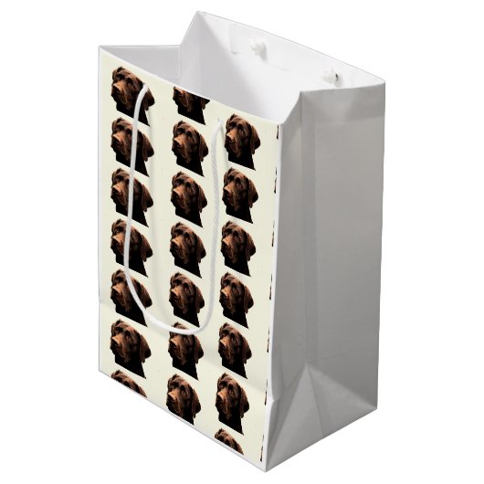 Chocolade labrador gift medium cadeauzakje (Voorkant Gekanteld)