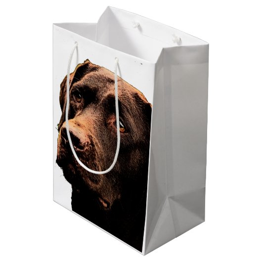 Chocolade labrador gift medium cadeauzakje (Achterkant Gekanteld)