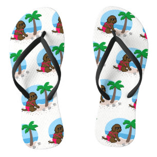Chocolade Labrador Girl Summer Vacation Teenslippe Teenslippers