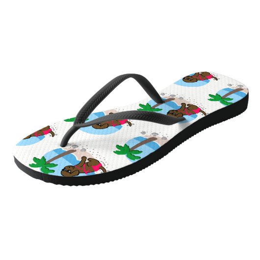 Chocolade Labrador Girl Summer Vacation Teenslippe Teenslippers (Schuin)