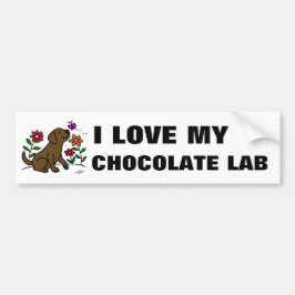 Chocolade Labrador & Green Bumpersticker