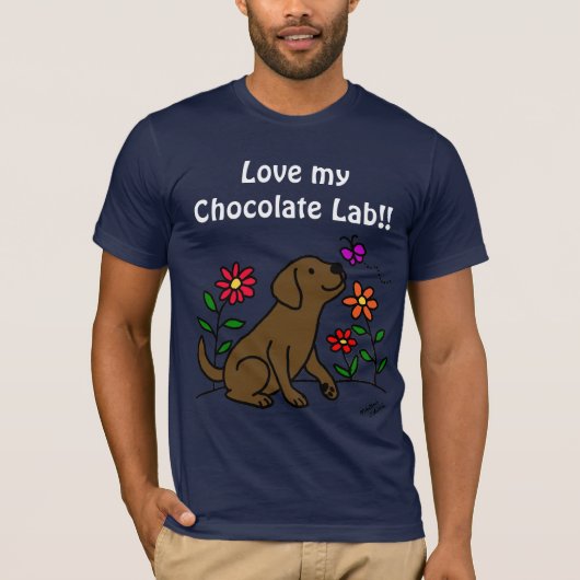 Chocolade Labrador & Green T-shirt (Voorkant)