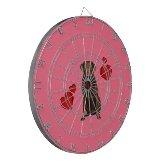 Chocolade Labrador Happy Valentijnsdag Dartbord (Voorkant Links)