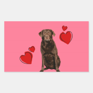 Chocolade Labrador Happy Valentijnsdag Rechthoekige Sticker