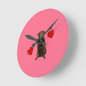 Chocolade Labrador Happy Valentijnsdag Ronde Klok (Hoek)