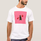 Chocolade Labrador Happy Valentijnsdag T-shirt (Voorkant)