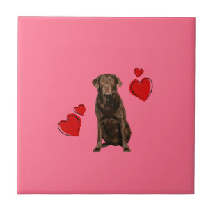 Chocolade Labrador Happy Valentijnsdag Tegeltje