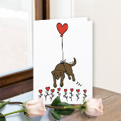 Chocolade Labrador hartballon dank u Feestdagen Kaart