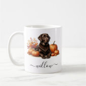 Chocolade Labrador Herfst Mok met gepersonaliseerd (Links)