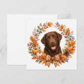 Chocolade Labrador Herfst Notitiekaartje (Voorkant / Achterkant)