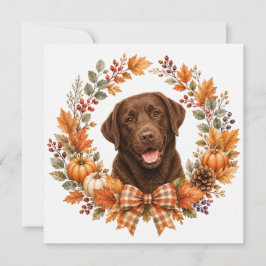 Chocolade Labrador Herfst Notitiekaartje