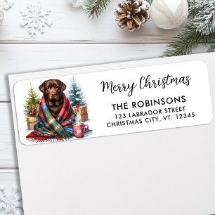 Chocolade Labrador Hond Kerst Terug Adres Etiket