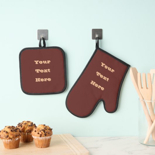 Chocolade Labrador Hondenbont Bruin Effen Kleur Ovenwant & Pannenlap Set (Insitu(Ophanging))