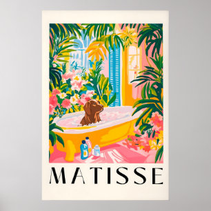 Chocolade Labrador in badkuip kunstprint grappig Poster