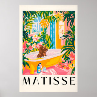 Chocolade Labrador in badkuip kunstprint grappig Poster