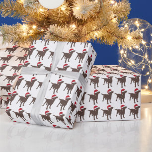 Chocolade Labrador in kerstmis in Santa Hat Cadeaupapier