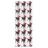 Chocolade Labrador in Red Santa Hat Wijn Cadeautas (Achterkant)