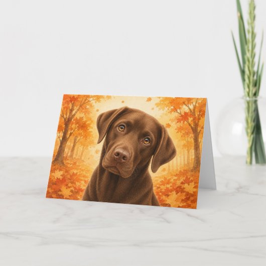 Chocolade Labrador kaart (Voorkant)
