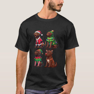 Chocolade Labrador Kerstboom Santa Elf Kostuum T-shirt