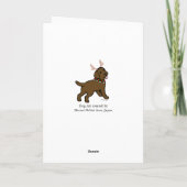 Chocolade Labrador Kerstgewei en Ornamenten Feestdagen Kaart (Achterkant)