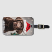 Chocolade Labrador Kerstmis Bagagelabel (Voorkant (horizontaal))