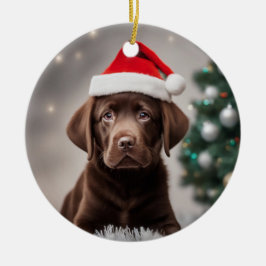 Chocolade Labrador Kerstmis Keramisch Ornament