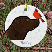 Chocolade Labrador Kerstmis Keramisch Ornament