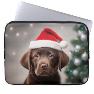Chocolade Labrador Kerstmis Laptop Sleeve