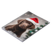 Chocolade Labrador Kerstmis Notitieboek (Linkerzijde)