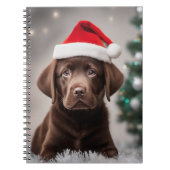 Chocolade Labrador Kerstmis Notitieboek (Voorkant)