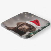 Chocolade Labrador Kerstmis Papieren Bordje (Gebogen)